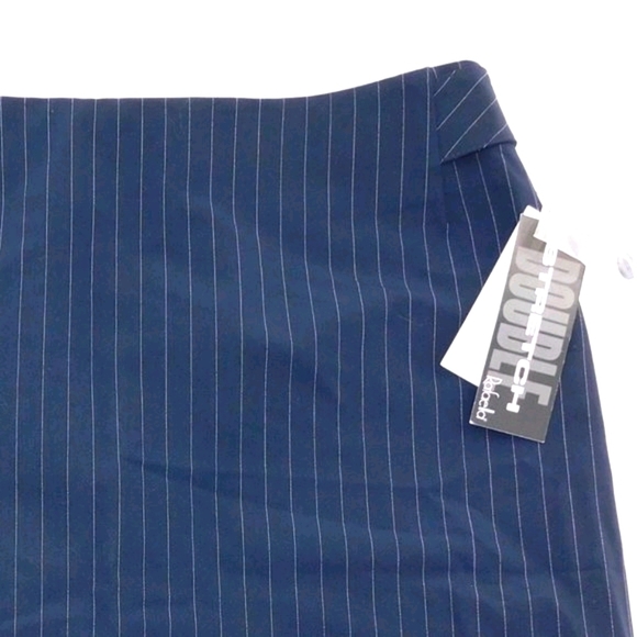 NWT Rafaella 2-Way Stretch Blue Pin-Striped Skirt - Picture 2 of 7